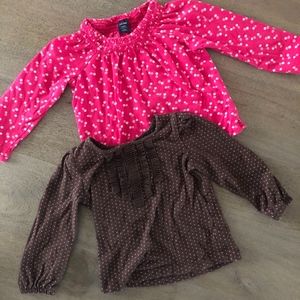 Two Gap Long Sleeve Tops -J3